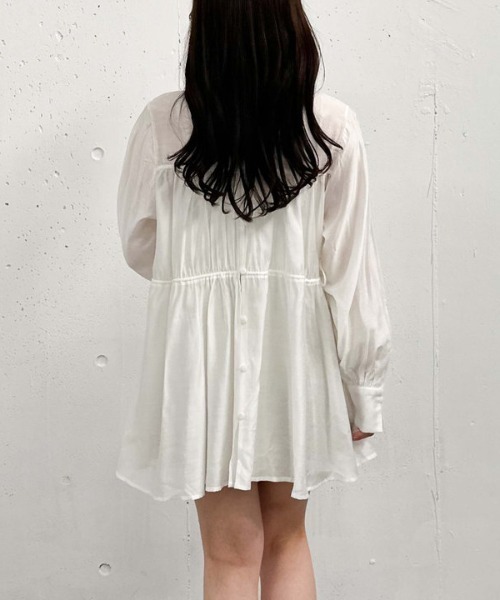 archives（アルシーヴ）の「ドロストウェストシアーチュニック（シャツ/ブラウス・レディース・グレー/オフホワイト/ブラック・MEDIUM）」の6枚目の写真