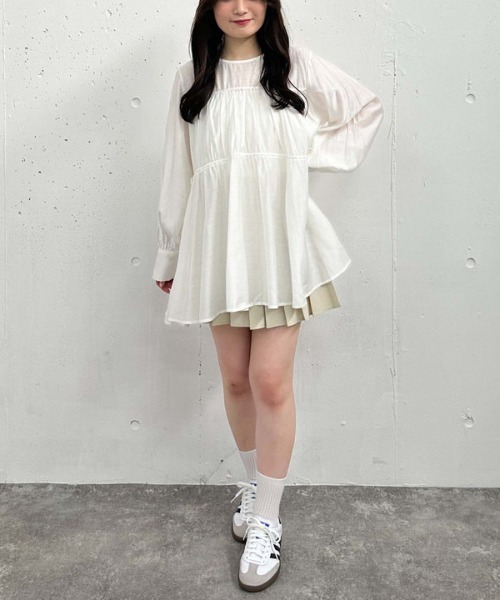 archives（アルシーヴ）の「ドロストウェストシアーチュニック（シャツ/ブラウス・レディース・グレー/オフホワイト/ブラック・MEDIUM）」の7枚目の写真