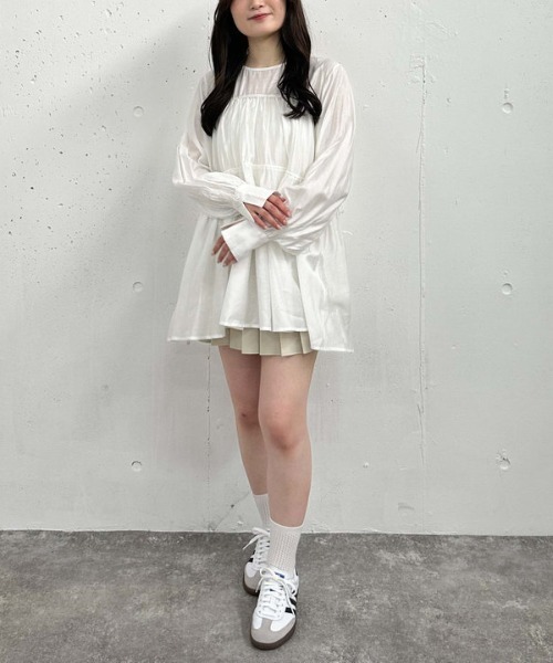 archives（アルシーヴ）の「ドロストウェストシアーチュニック（シャツ/ブラウス・レディース・グレー/オフホワイト/ブラック・MEDIUM）」の8枚目の写真