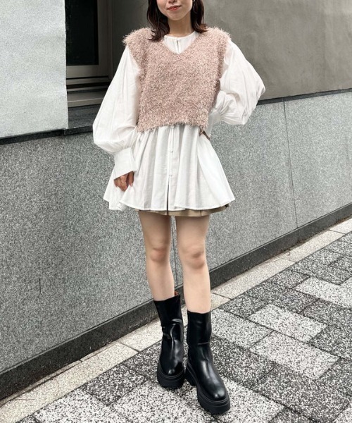 archives（アルシーヴ）の「ドロストウェストシアーチュニック（シャツ/ブラウス・レディース・グレー/オフホワイト/ブラック・MEDIUM）」の12枚目の写真