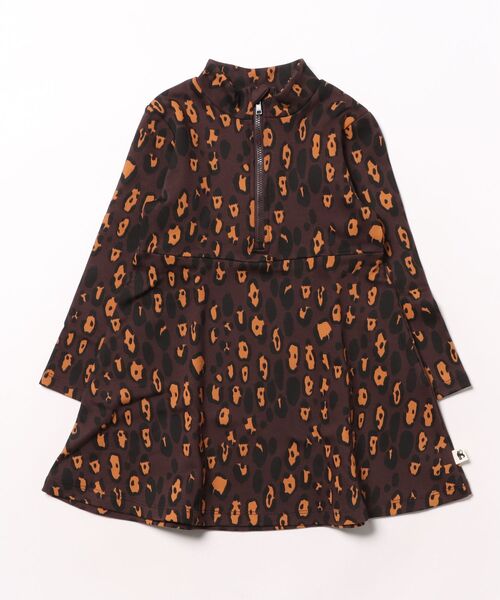 Mini Rodini(ミニロディーニ)の「mini rodini / レオパードワンピース(ワンピース・キッズ・ブラウン・128/134/92/98)」の1枚目の写真