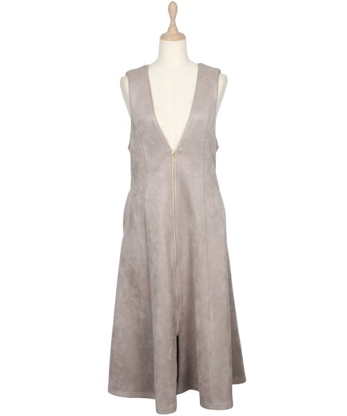 【セール】フェイクスエードファスナージャンスカ（ジャンパースカート）｜12Twelve Agenda（トゥエルブ アジェンダ）