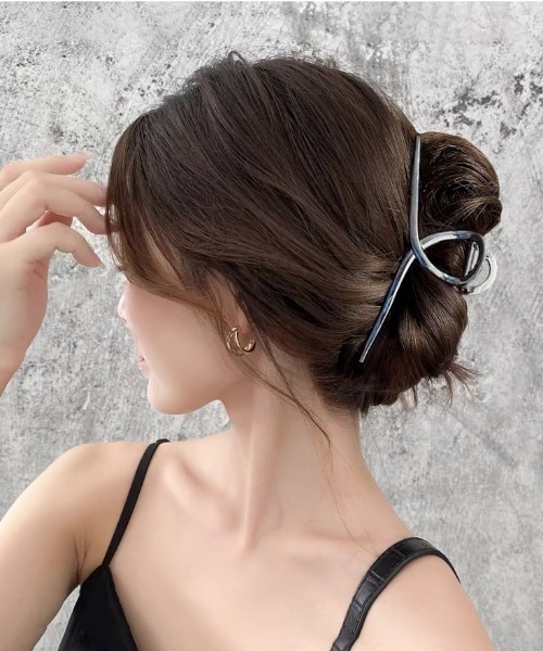 ヘアクリップ Heartdance ヘアクリップ すりガラスフラワーフッフポニー