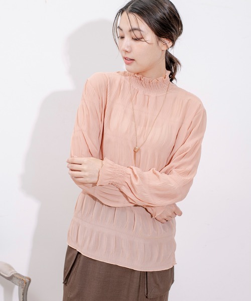 Jayro（ジャイロ）の「マジョリカプリーツプルオーバー（Tシャツ/カットソー・レディース・ダークブラウン/グリーン/パープル/ワイン/ブラック/ネイビー/ピンク/ライトグリーン/ブルー/ホワイト系その他/ピンク系その他/ホワイト系その他2/ラベンダー・FREE）」の12枚目の写真