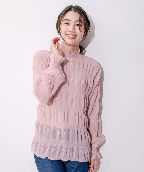 Jayro（ジャイロ）の「マジョリカプリーツプルオーバー（Tシャツ/カットソー・レディース・ダークブラウン/グリーン/パープル/ワイン/ブラック/ネイビー/ピンク/ライトグリーン/ブルー/ホワイト系その他/ピンク系その他/ホワイト系その他2/ラベンダー・FREE）」の11枚目の写真