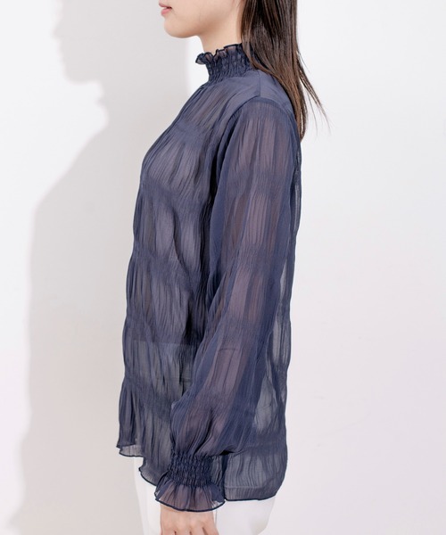 Jayro（ジャイロ）の「マジョリカプリーツプルオーバー（Tシャツ/カットソー・レディース・ダークブラウン/グリーン/パープル/ワイン/ブラック/ネイビー/ピンク/ライトグリーン/ブルー/ホワイト系その他/ピンク系その他/ホワイト系その他2/ラベンダー・FREE）」の18枚目の写真