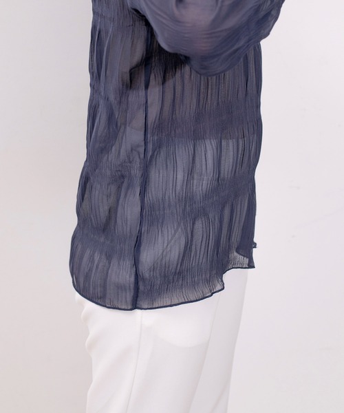 Jayro（ジャイロ）の「マジョリカプリーツプルオーバー（Tシャツ/カットソー・レディース・ダークブラウン/グリーン/パープル/ワイン/ブラック/ネイビー/ピンク/ライトグリーン/ブルー/ホワイト系その他/ピンク系その他/ホワイト系その他2/ラベンダー・FREE）」の21枚目の写真