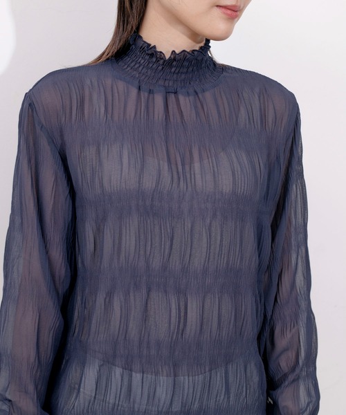 Jayro（ジャイロ）の「マジョリカプリーツプルオーバー（Tシャツ/カットソー・レディース・ダークブラウン/グリーン/パープル/ワイン/ブラック/ネイビー/ピンク/ライトグリーン/ブルー/ホワイト系その他/ピンク系その他/ホワイト系その他2/ラベンダー・FREE）」の22枚目の写真