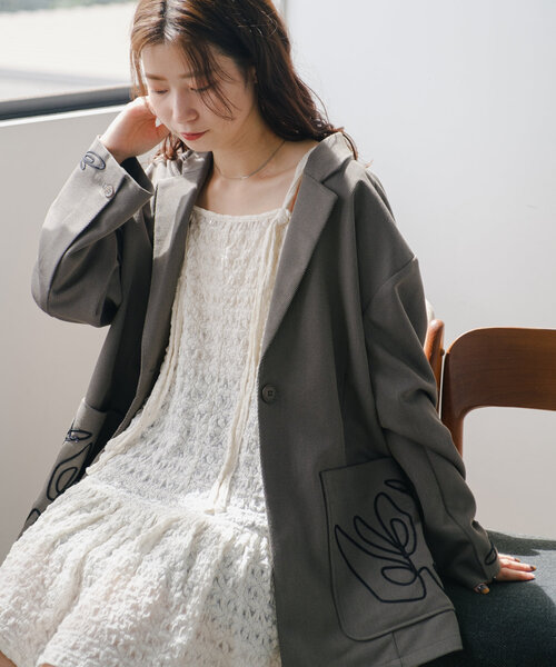 Kastane（カスタネ）の「フクレジャガードミニワンピース（ワンピース・レディース・アイボリー/ブラック・FREE）」の9枚目の写真