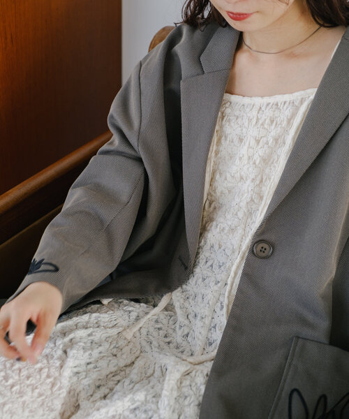 Kastane（カスタネ）の「フクレジャガードミニワンピース（ワンピース・レディース・アイボリー/ブラック・FREE）」の11枚目の写真