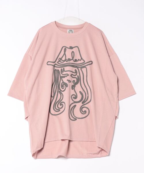 ScoLar(スカラー)の「143606:花刺繍コード叩き付け 女の子デザインチュニック(Tシャツ/カットソー・レディース・ブラック/サックスブルー/ピンク・M)」の22枚目の写真