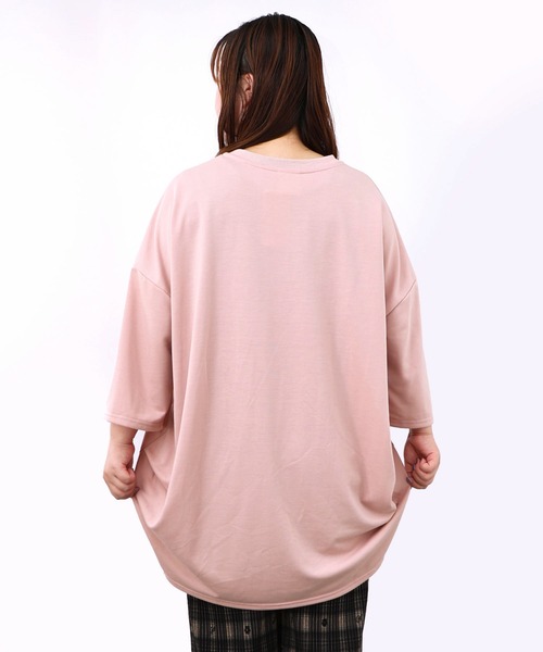 ScoLar(スカラー)の「143606:花刺繍コード叩き付け 女の子デザインチュニック(Tシャツ/カットソー・レディース・ブラック/サックスブルー/ピンク・M)」の8枚目の写真