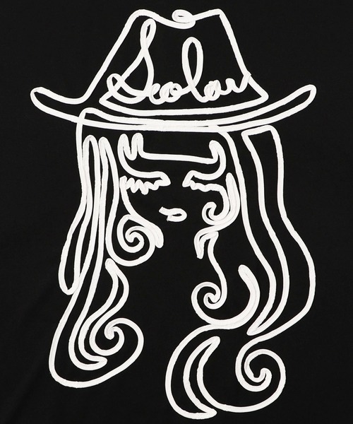 ScoLar(スカラー)の「143606:花刺繍コード叩き付け 女の子デザインチュニック(Tシャツ/カットソー・レディース・ブラック/サックスブルー/ピンク・M)」の13枚目の写真