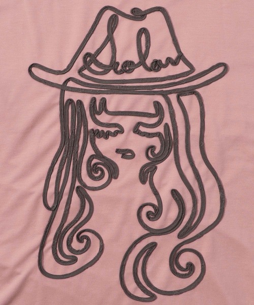 ScoLar(スカラー)の「143606:花刺繍コード叩き付け 女の子デザインチュニック(Tシャツ/カットソー・レディース・ブラック/サックスブルー/ピンク・M)」の15枚目の写真