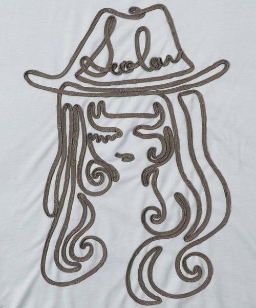 ScoLar(スカラー)の「143606:花刺繍コード叩き付け 女の子デザインチュニック(Tシャツ/カットソー・レディース・ブラック/サックスブルー/ピンク・M)」の17枚目の写真