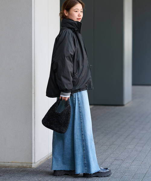 JOURNAL STANDARD relume（ジャーナルスタンダード　レリューム）の「別注 WILD THINGS×TAION×relume HAPPY JKT：リバーシブルダウンジャケット（ダウンジャケット/コート・レディース・ブラック/ベージュ・SMALL/MEDIUM）」の19枚目の写真