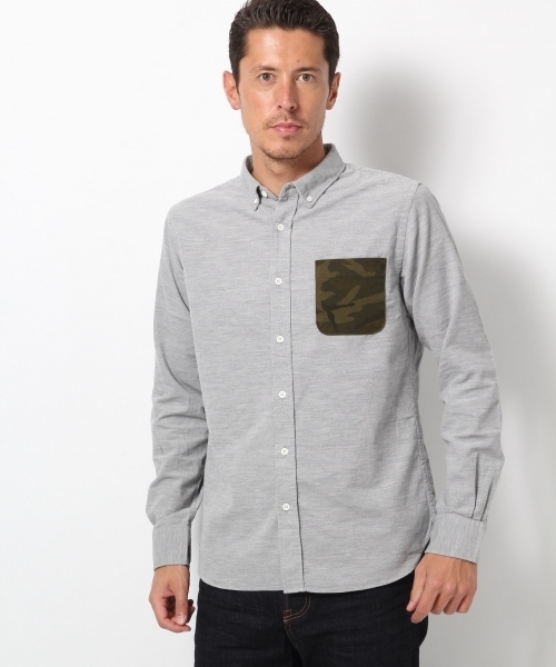 GLOBAL WORK（グローバルワーク）の「コーデュロイシャツ長袖/568254（シャツ/ブラウス・メンズ・グリーン/ネイビー/カーキ/グレー/グレー系その他・MEDIUM/SMALL/LARGE/X-LARGE）」の2枚目の写真