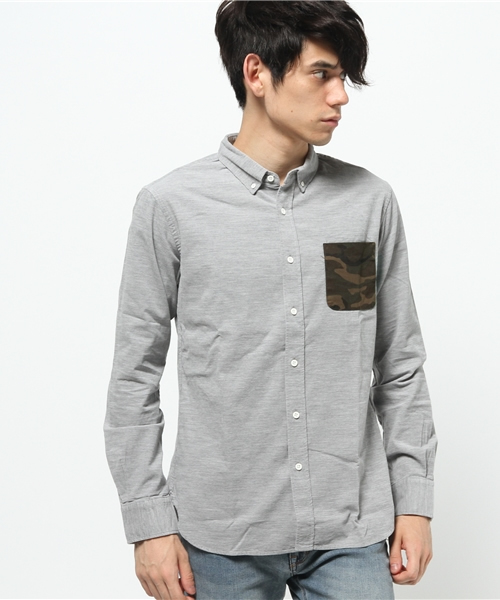 GLOBAL WORK（グローバルワーク）の「コーデュロイシャツ長袖/568254（シャツ/ブラウス・メンズ・グリーン/ネイビー/カーキ/グレー/グレー系その他・MEDIUM/SMALL/LARGE/X-LARGE）」の3枚目の写真