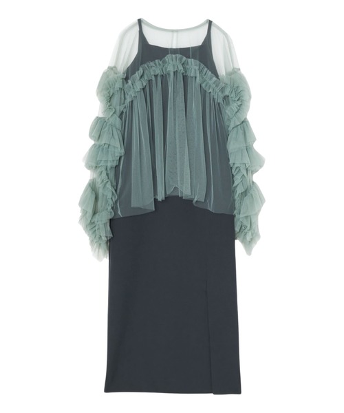 ZOZO限定アイテム】 cutting curve dress ・ decorative tulle