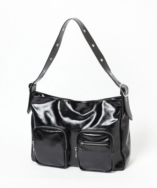 LEPSIM（レプシィム）の「フェイクレザーダブルポケットショルダー　147093（ショルダーバッグ・レディース・ブラック/ブラウン・ONE SIZE）」の13枚目の写真