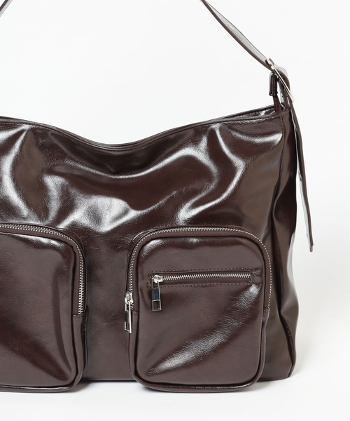 LEPSIM（レプシィム）の「フェイクレザーダブルポケットショルダー