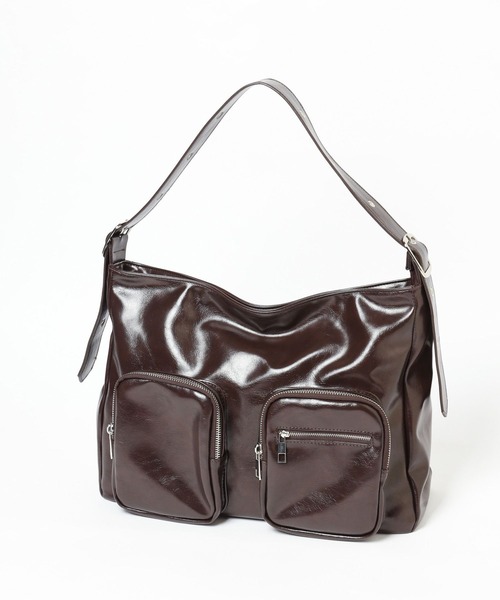 LEPSIM（レプシィム）の「フェイクレザーダブルポケットショルダー　147093（ショルダーバッグ・レディース・ブラック/ブラウン・ONE SIZE）」の10枚目の写真