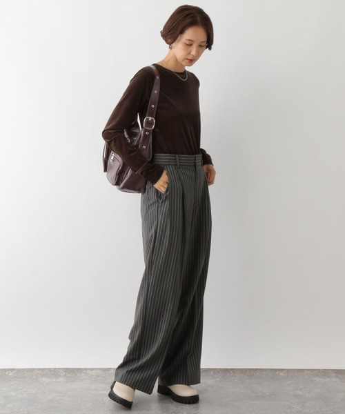 LEPSIM（レプシィム）の「フェイクレザーダブルポケットショルダー　147093（ショルダーバッグ・レディース・ブラック/ブラウン・ONE SIZE）」の7枚目の写真