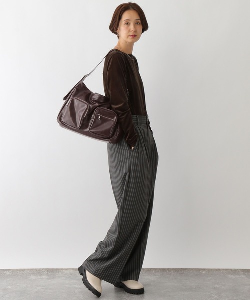 LEPSIM（レプシィム）の「フェイクレザーダブルポケットショルダー　147093（ショルダーバッグ・レディース・ブラック/ブラウン・ONE SIZE）」の8枚目の写真