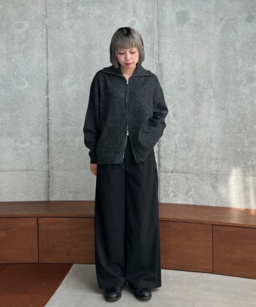 Loose silhouette zip knit / ルーズシルエットジップニット