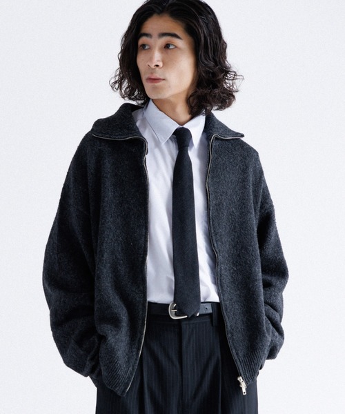 Loose silhouette zip knit / ルーズシルエットジップニット
