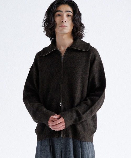 Loose silhouette zip knit / ルーズシルエットジップニット