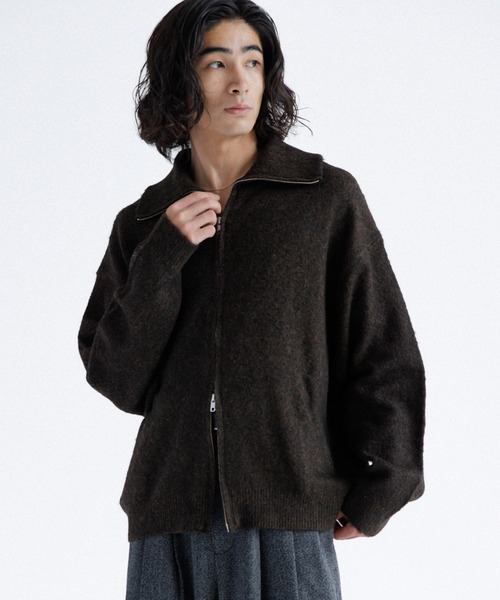 Loose silhouette zip knit / ルーズシルエットジップニット