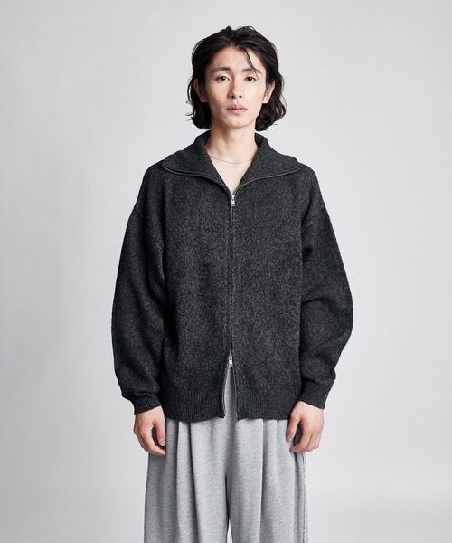 SINSS(シンス)の「Loose silhouette zip knit / ルーズシルエットジップニット(ニット/セーター・メンズ・ブラウン/チャコール/ブルー/ライトグレー・SMALL/MEDIUM/LARGE/X-SMALL)」の12枚目の写真