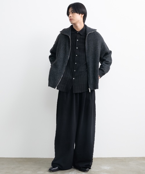 【SINSS】ルーズシルエットジップニット　Sサイズ Loose silhouette zip knit / ルーズシルエットジップニット