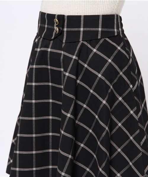 one after another NICE CLAUP(ワンアフターアナザーナイスクラップ)の「【ナイスクラップ】ウィンドペン2つ釦スカート(スカート・レディース・グレー/ネイビー/ブラック・FREE)」の7枚目の写真