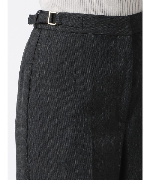 SUIT SQUARE(スーツスクエア)の「ワイドパンツ ウォッシャブル シャンブレー シャークスキン(スーツパンツ・レディース・ブラック/ネイビー/ブラウン・38(9号)/36(7号))」の12枚目の写真