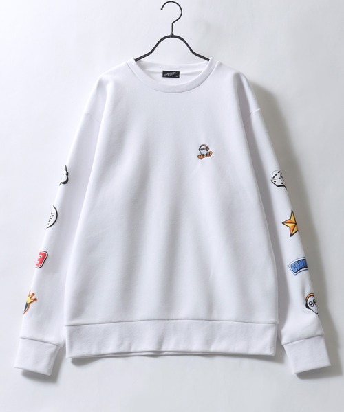 SITRY(シトリー)の「Ghost Sweat shirt/ゴースト オーバーサイズ 裏起毛 ワンポイント刺繍 袖プリント 袖刺繍 トレーナー スウェット レディース メンズ(スウェット・メンズ・ホワイト/ブラック・M/L)」の3枚目の写真