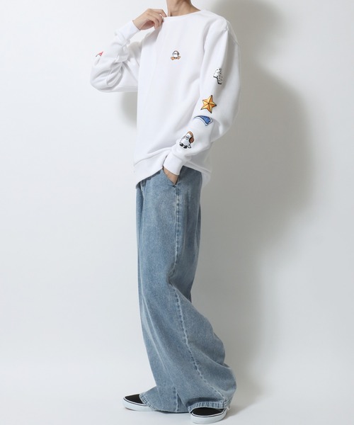 SITRY(シトリー)の「Ghost Sweat shirt/ゴースト オーバーサイズ 裏起毛 ワンポイント刺繍 袖プリント 袖刺繍 トレーナー スウェット レディース メンズ(スウェット・メンズ・ホワイト/ブラック・M/L)」の19枚目の写真
