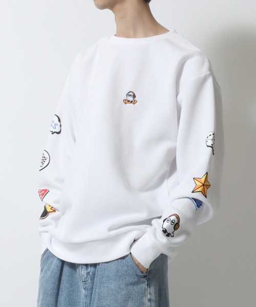 SITRY(シトリー)の「Ghost Sweat shirt/ゴースト オーバーサイズ 裏起毛 ワンポイント刺繍 袖プリント 袖刺繍 トレーナー スウェット レディース メンズ(スウェット・メンズ・ホワイト/ブラック・M/L)」の16枚目の写真