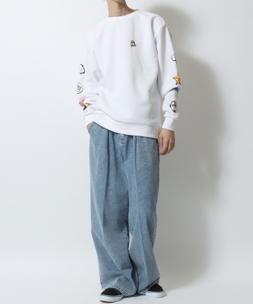 SITRY(シトリー)の「Ghost Sweat shirt/ゴースト オーバーサイズ 裏起毛 ワンポイント刺繍 袖プリント 袖刺繍 トレーナー スウェット レディース メンズ(スウェット・メンズ・ホワイト/ブラック・M/L)」の18枚目の写真