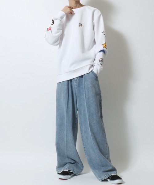 SITRY(シトリー)の「Ghost Sweat shirt/ゴースト オーバーサイズ 裏起毛 ワンポイント刺繍 袖プリント 袖刺繍 トレーナー スウェット レディース メンズ(スウェット・メンズ・ホワイト/ブラック・M/L)」の17枚目の写真