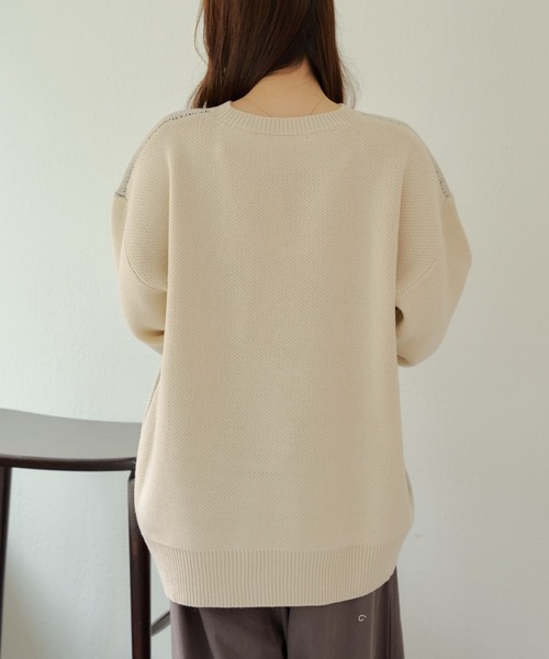 continuer de NICE CLAUP(コンティニューデナイスクラップ)の「ロゴビックニット(ニット/セーター・レディース・ベージュ/スミクロ/ブルー/アイボリー・FREE)」の14枚目の写真