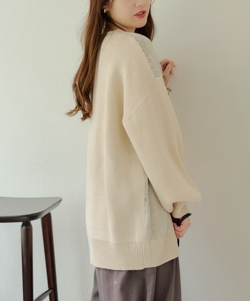 continuer de NICE CLAUP(コンティニューデナイスクラップ)の「ロゴビックニット(ニット/セーター・レディース・ベージュ/スミクロ/ブルー/アイボリー・FREE)」の16枚目の写真