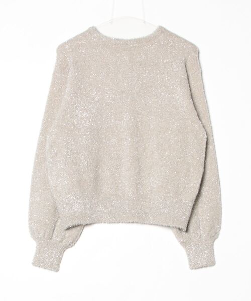 TOKYO SHIRTS（トウキョウシャツ）の「クルーネックニットプルオーバー シャイニーフェザー（ニット/セーター・レディース・ベージュ/ブラック・M/L）」の3枚目の写真