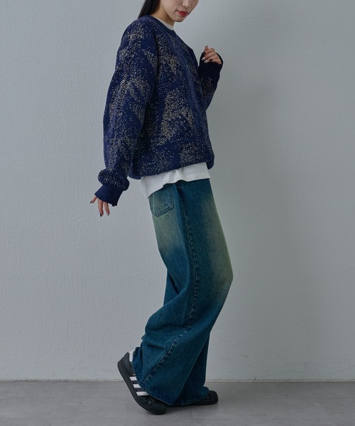 COLONY 2139（コロニートゥーワンスリーナイン）の「パウダー柄モールニット（ニット/セーター・メンズ・ネイビー/ブラック・MEDIUM/LARGE）」の17枚目の写真