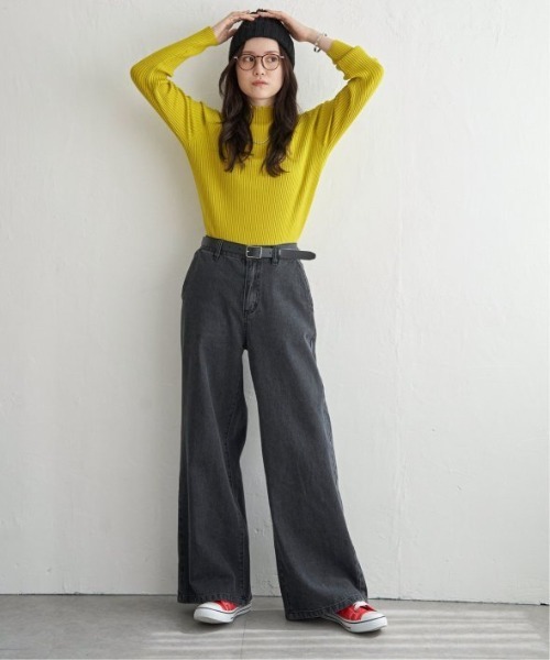 LBC（エルビーシー）の「襟フリルリブニット（ニット/セーター・レディース・ホワイト/ブラック/ターコイズブルー/杢グレー/イエロー・M/L）」の12枚目の写真