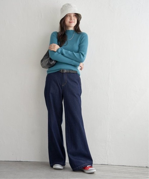 LBC（エルビーシー）の「襟フリルリブニット（ニット/セーター・レディース・ホワイト/ブラック/ターコイズブルー/杢グレー/イエロー・M/L）」の14枚目の写真