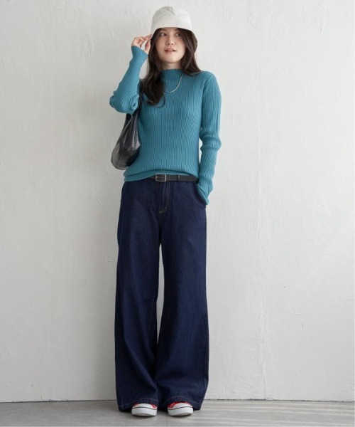 LBC（エルビーシー）の「襟フリルリブニット（ニット/セーター・レディース・ホワイト/ブラック/ターコイズブルー/杢グレー/イエロー・M/L）」の15枚目の写真