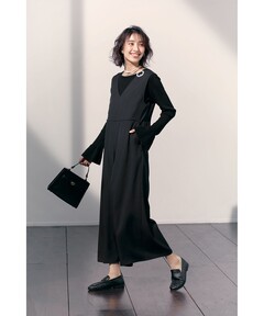 VERMEIL par iena 高密度ツイルサロペット 黒 追加》高密度ツイルサロペット（サロペット/オーバーオール