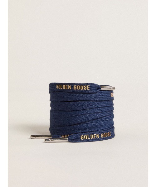 シューレース コットン（ネイビーブルー） コントラストロゴ（ゴールド）（シューズ小物/雑貨）｜GOLDEN GOOSE（ゴールデングース）